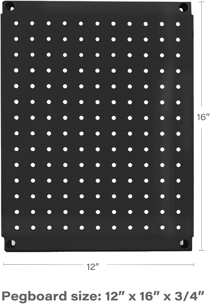 Metal Pegboard 12-Inch Tall x 16-Inch Wide Heavy Duty Wall Organizer - Image 2