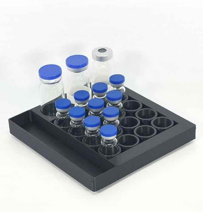 Vial Organizer for Refrigerator Use | Home Vial Organizer Tray for Peptide– by Unknown