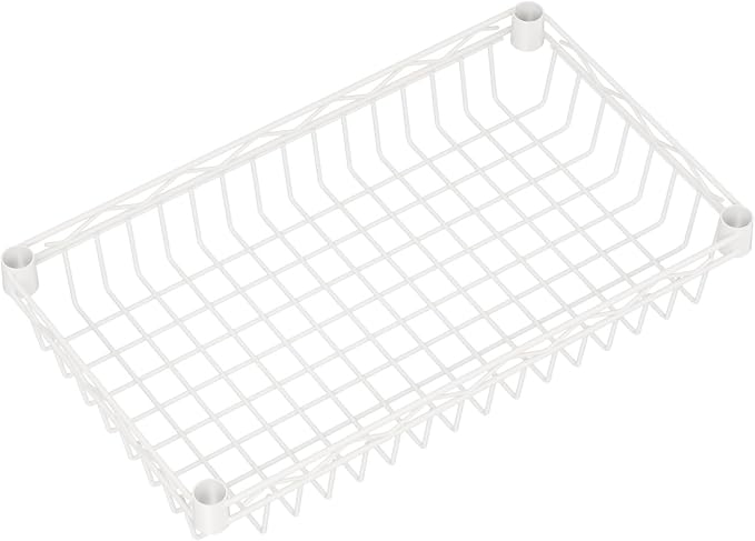 4 Tier Basket Shelf Wire Shelving Unit Adjustable Storage Shelves Big Basket - Image 9