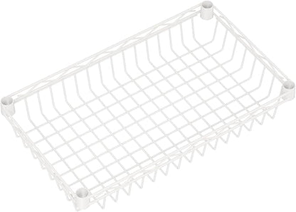 4 Tier Basket Shelf Wire Shelving Unit Adjustable Storage Shelves Big Basket - Image 9
