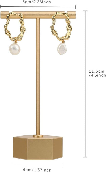 Gold Metal Earring T Bar Stand, Single small earring hanger display, Retail - Image 4