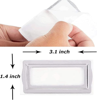 Self Adhesive Metal Bookplates for Books Cards 10Pcs Horizontal Clip Label | - Image 2