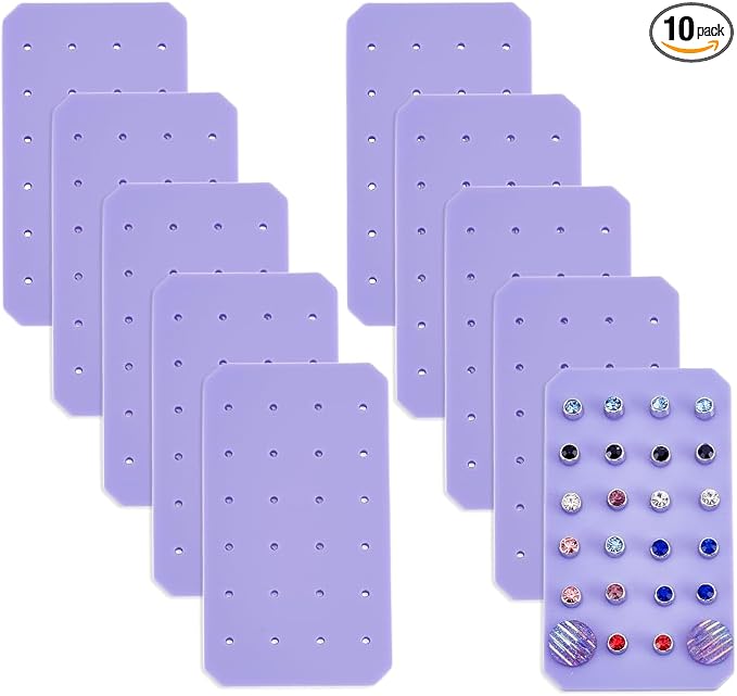 OLYCRAFT 10Pcs Portable Acrylic Earring Organizer 24 Holes Purple Acrylic by OLYCRAFT