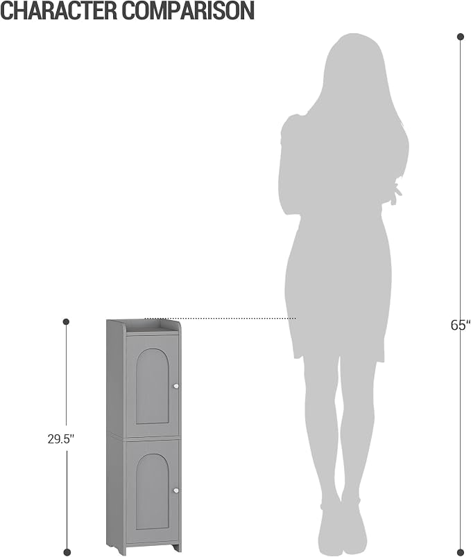 Hzuaneri Bathroom Storage Cabinet, Small Corner Floor Cabinet - Image 3