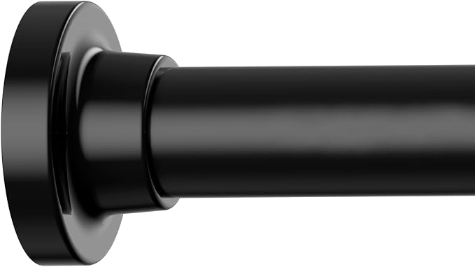Long Tension Curtain Rod 40-113inch Black Curtain Rods no Drilling Adjustable by HAOYUNTE