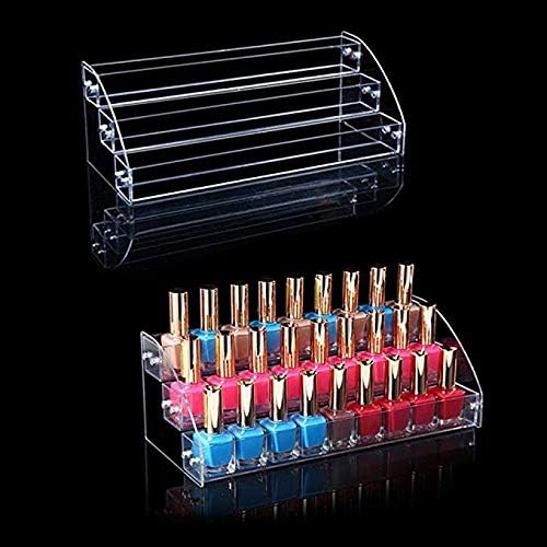 3 Tiers 2PCS Clear Acrylic Nail Polish Holder Essential Oils Stand Lipstick - Image 5