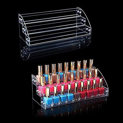 3 Tiers 2PCS Clear Acrylic Nail Polish Holder Essential Oils Stand Lipstick - Image 5
