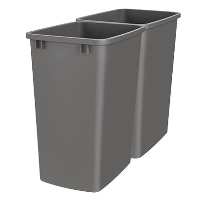 Rev-A-Shelf 2-Pack 35 Quart Polymer Replacement Trash Bin, Recycle Waste by Rev-A-Shelf