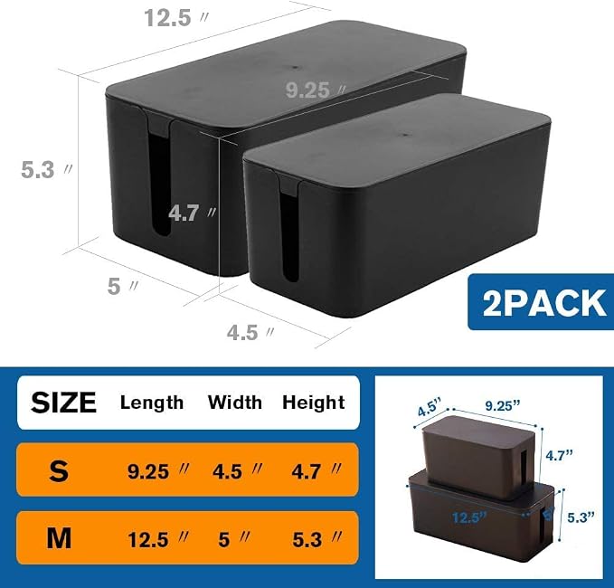 Cable Management Box Organizer, - Image 3