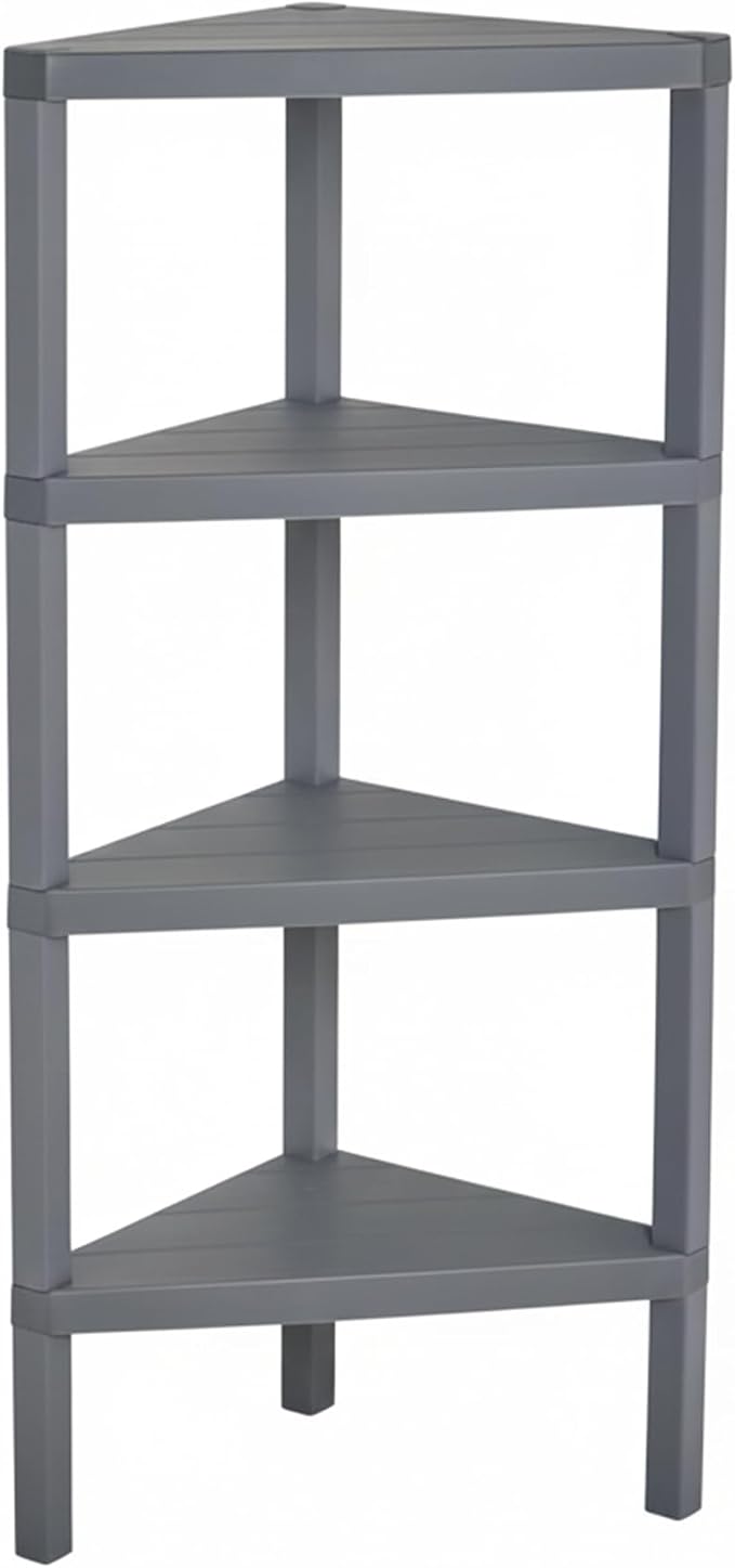 Honey-Can-Do 4-Tier Plastic Corner Storage Shelf, kitchen or office - Image 3