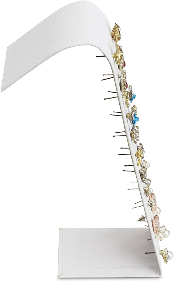 MOOCA Premium White Leatherette Adjustable Earring Display Stand Showcase - Image 5