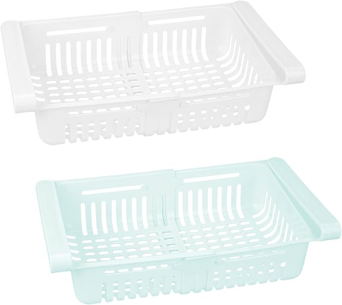 Refrigerator Drawer Organizer 2 Packs Retractable Drawer Refrigerator Storage by JANKOW