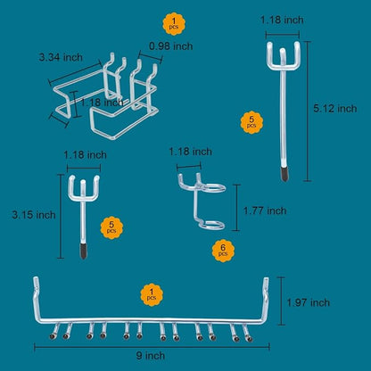 1/4 inch Extra Thick Pegboard Accessories Kit, Only Suitable - Image 2