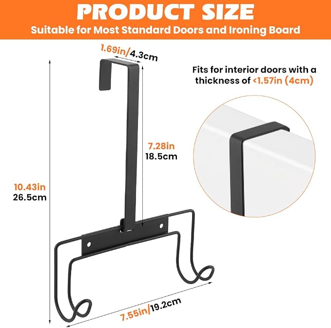 Ironing Board Holder Wall Mount/Over The Door, Ironing Board Hanger Load - Image 2