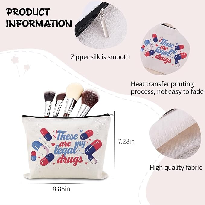 Medicine Bag for Purse Travel Makeup Bag for Women Patient Nurse Birthday - Image 3