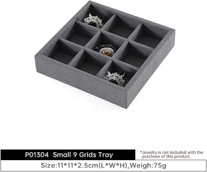 Dark Blue Jewelry Display Tray Ring Necklace Earring Bangle Organizer - Image 6