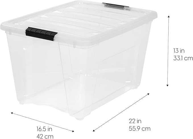 IRIS USA 54 Qt Stackable Plastic Storage Bins - Image 3