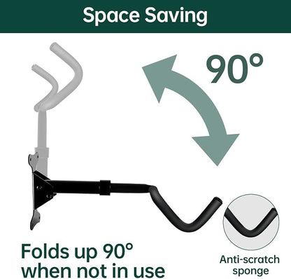 Black Bike Wall Mount Hanger Adjustable Space Saving Horizontal Bicycle Rack - Image 4