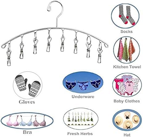 DurReus Reusable Stainless steel Drying Rack Laundry Drip Hanger 8 Clips Closet - Image 7