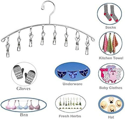 DurReus Reusable Stainless steel Drying Rack Laundry Drip Hanger 8 Clips Closet - Image 7