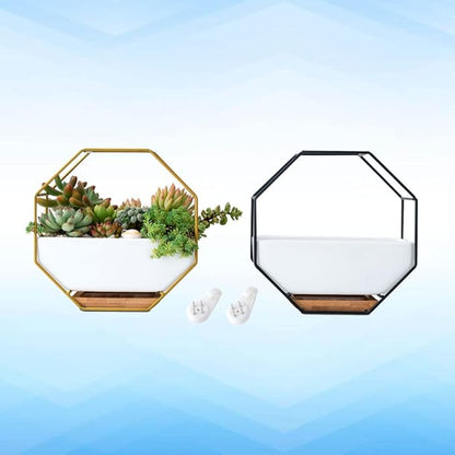 Hemoton Octagonal Geometric Wall Hanging Flower Pot Set - Image 6