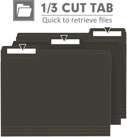 File Folder, PANDRI 120 Pack File Folder, 1/3 Cut Tab, Letter Size, Filing - Image 3