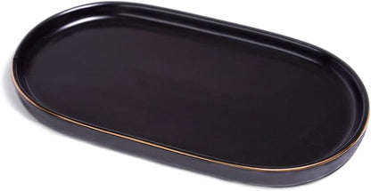 Ceramic Jewelry Dish, Perfume Vanity Tray, 7x4 Decorative Catch All Bowl by HANKOR