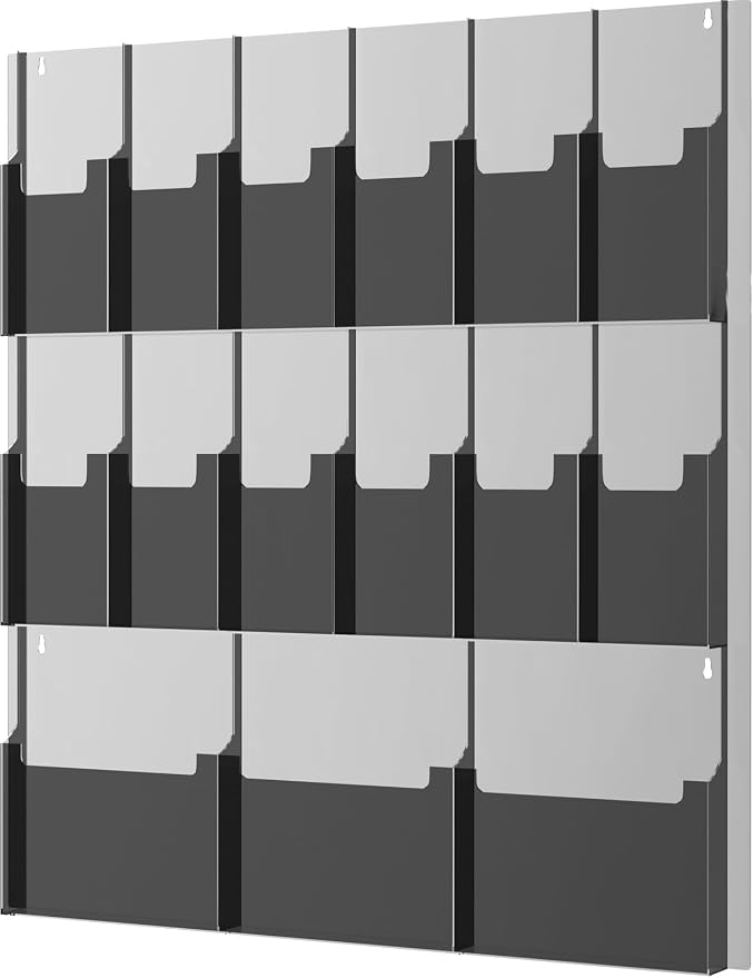 Acrylic Brochure Pamphlet Holder, 3 Magazine Holders and 12 Pamphlet Holders by Nalwort