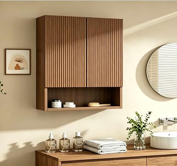 Dark Walnut Bathroom Wall Cabinet - Image 5