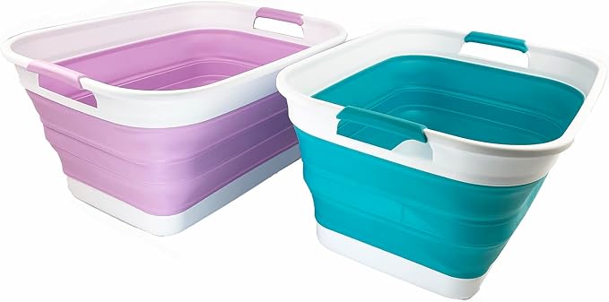 SAMMART 27L Collapsible Plastic Laundry Basket by SAMMART