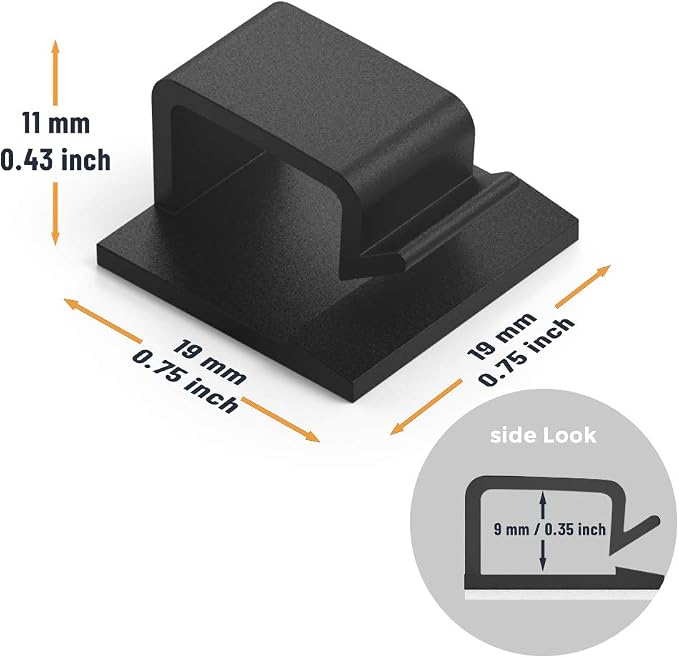 Cable Clips with Strong Self-Adhesive, XIAOXI R Shape Cable Management TV PC - Image 2