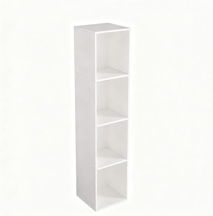 4 Cube Storage Organizer, Cube Shelf, Freestanding 4 Tier Open Shelf Bookcase by NewBeth