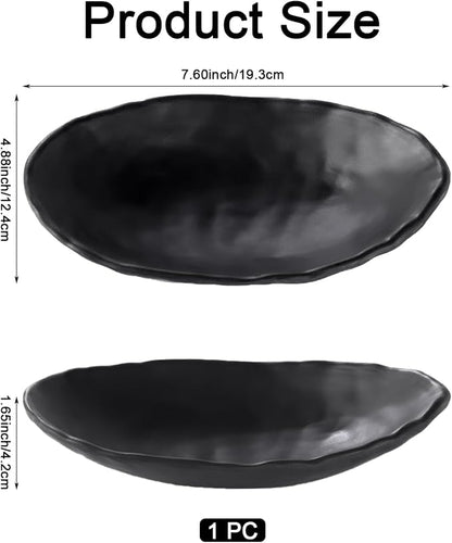 Black Dish Tray Trinket Ring Holder Bowl Key Bowl 7.60 Inch Oval | - Image 2