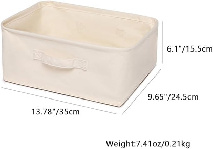Foldable Storage Bins with Lids Cotton Canvas Rectangular Storage Box Ideal - Image 2