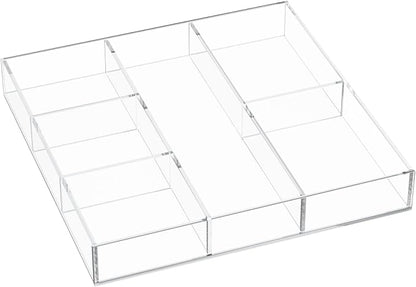 HIIMIEI Acrylic Drawer Organizer, 6 Section Clear Makeup Tray Organizer by HIIMIEI