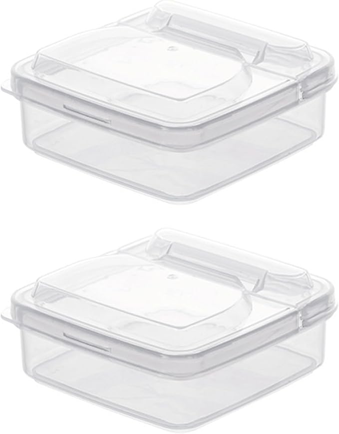 2Pack Sliced Cheese Container for Fridge, Flip Lid Clear Butter Block Cheese - Image 9