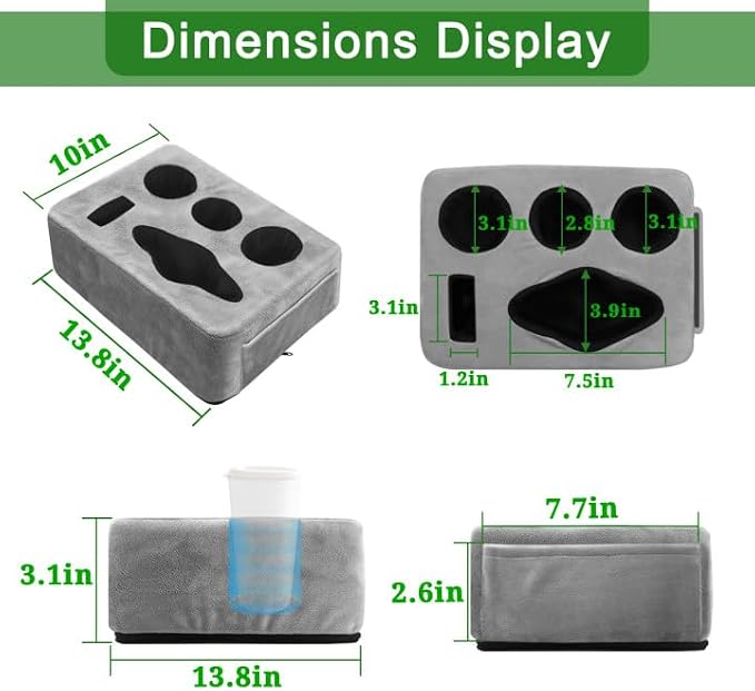 Couch Bed Cup Holder Pillow, Nisdoing 5 Hole Couch Drink Holder! Keep Drinks - Image 2