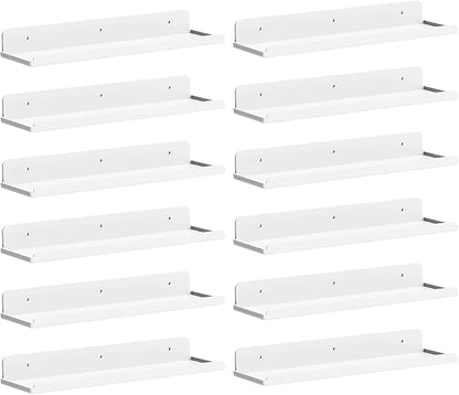 Lifewit Floating Shelves for Wall, 12 Pack White Acrylic Shelf 15" Room Decor by Lifewit