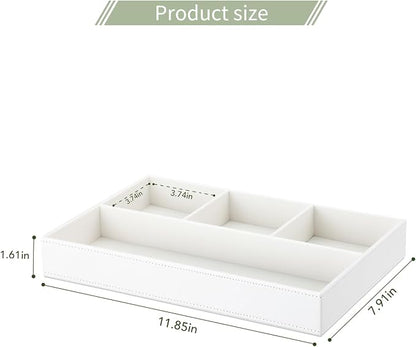 GORESE Faux Leather Valet Tray, Stackable Jewelry Trays - Image 2