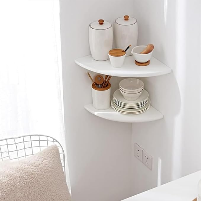 Corner Shelves, Floating Corner Shelf, Round End - Image 6