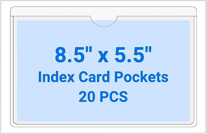 20 PCS Clear Self Adhesive Plastic Label Pockets, Top Loading Business & by Kvatr-X