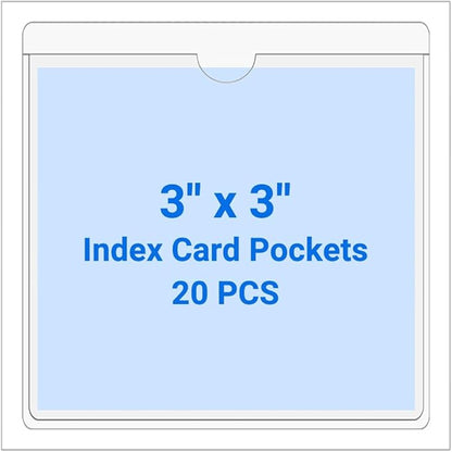 20 PCS Clear Self Adhesive Plastic Label Pockets, Top Loading Business & by Kvatr-X