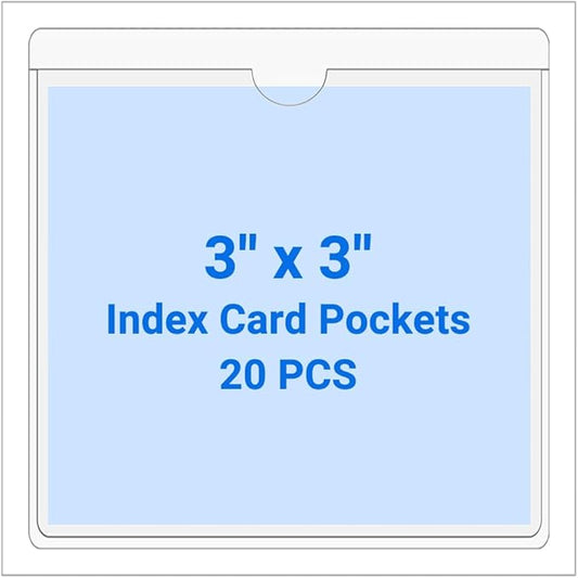 20 PCS Clear Self Adhesive Plastic Label Pockets, Top Loading Business & by Kvatr-X