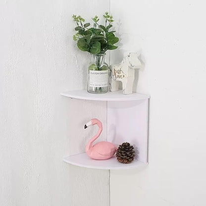 No-Drill Corner Shelf Wall Mount, 2-Tier Thickened 12mm Floating Bookshelf by Frawenleco
