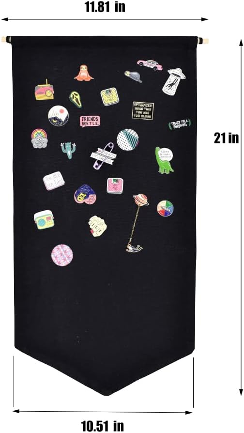 2PCS Wall Hanging Brooch Jewelry Storage Case Canvas Display Stand Enamel Pin - Image 3