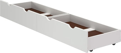 White Wood Underbed Storage Drawers on Wheels by AlaterreFurniture