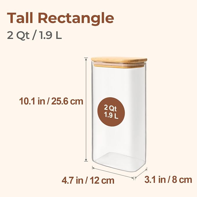 ComSaf 2 Qt Rectangle Glass Storage Containers - Image 2