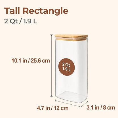 ComSaf 2 Qt Rectangle Glass Storage Containers - Image 2