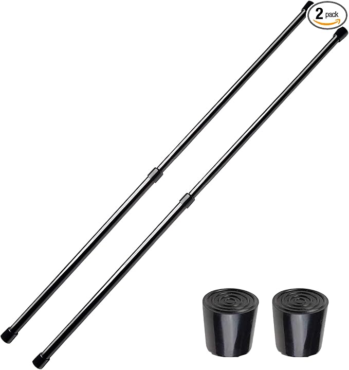 2 Pack Small Tension Rods 26 in to 39 Curtain Rods Window Rods in Extendable by HILLHOME