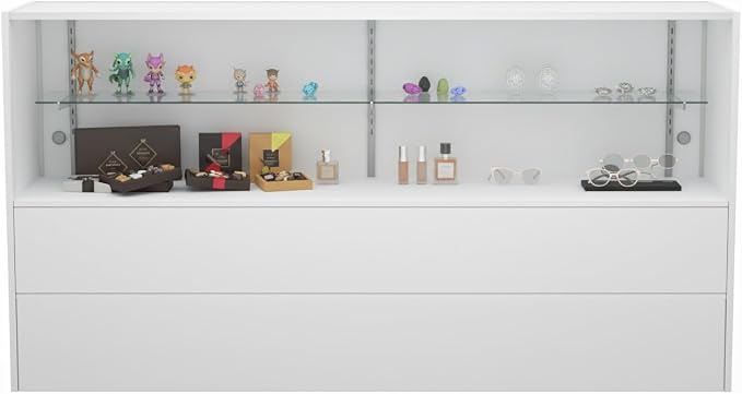 WISDOMFUR 5ft White Display Showcase Cabinet - Image 3